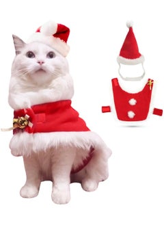 A.M Cat Outfit Dog Outfits Pet Christmas Costume Cat Santa Costume Kitten  Hat with Cloak for small Cat, Kitten, Dog, Puppy  - Image 3