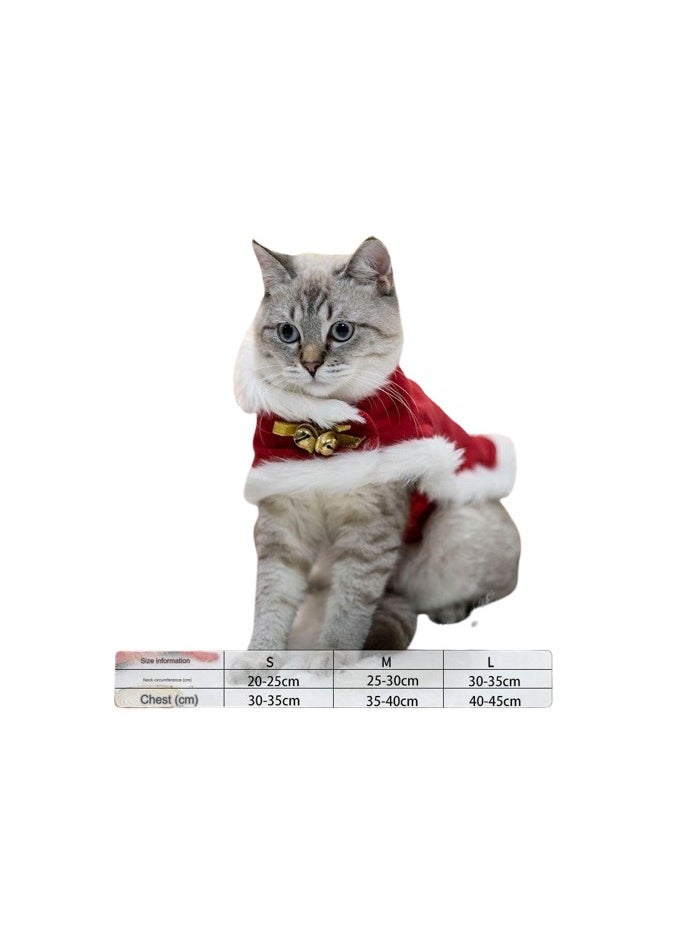 A.M - Cat Outfit Dog Outfits Pet Christmas Costume Cat Santa Costume Kitten  Hat with Cloak for small Cat, Kitten, Dog, Puppy - Image 1