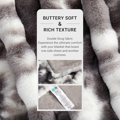 SAPHREAS Faux Fur Throw Blanket for Couch, Fluffy Fuzzy Bubble Blanket for Sofa Bed Living Room, Decor Soft Cozy Gifts for Women Men, 50x60” Tie Dye Grey - Image 3