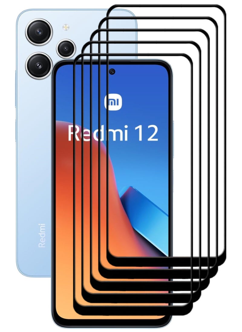 ACLIX 5 Pieces Antistatic ESD Dustproof Premium Quality High Definition Tempered Glass Screen Protector Designed For Xiaomi Redmi 12 - Image 1