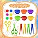 Bbiamsleep 78 Pcs Sensory Bin Filler Sensory Bin Items Fine Motor Skills Include Colorful Hedge Balls Tweezers Scissors Clips Sorting Cup for Sorting Counting Training - Image 4