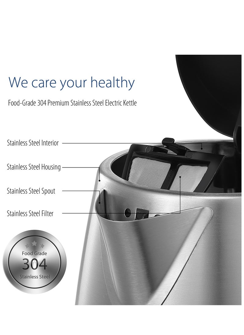 Comfee' Stainless Steel Cordless Electric Kettle. 1500W Fast Boil with LED Light, Auto Shut-Off and Boil-Dry Protection. 1.7 Liter  - Image 5