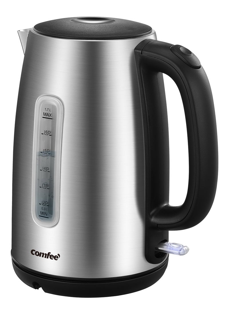 Stainless Steel Cordless Electric Kettle. 1500W Fast Boil with LED Light, Auto Shut-Off and Boil-Dry Protection. 1.7 Liter - pzsku/ZAAA67FA31A5DAECC0E2AZ/45/_/1697164550/65970842-25df-424c-a077-88164002def3