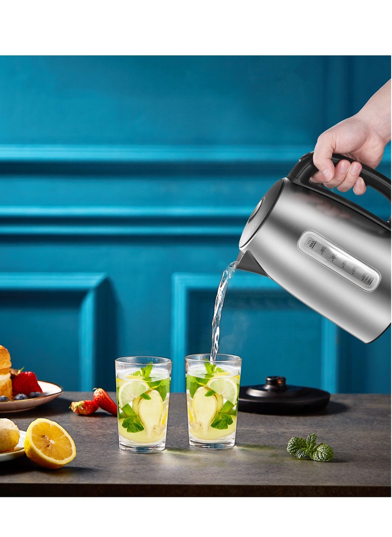 Stainless Steel Cordless Electric Kettle. 1500W Fast Boil with LED Light, Auto Shut-Off and Boil-Dry Protection. 1.7 Liter - pzsku/ZAAA67FA31A5DAECC0E2AZ/45/_/1697164553/d78fc8b5-cf3b-4579-ae38-00a8b40dc527