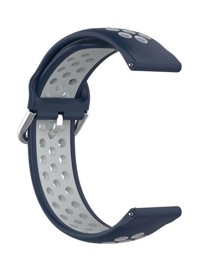 NIBEMINENT Two Colours Sports Silicone Replacement Watch Band Strap For Fitbit Versa 2/Versa/Versa Lite/Blaze-23mm Midnight BlueGrey - Image 2