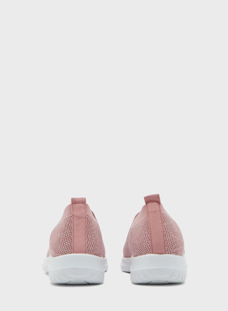 Ginger Knitted Pull On Comfort Walking Sneakers