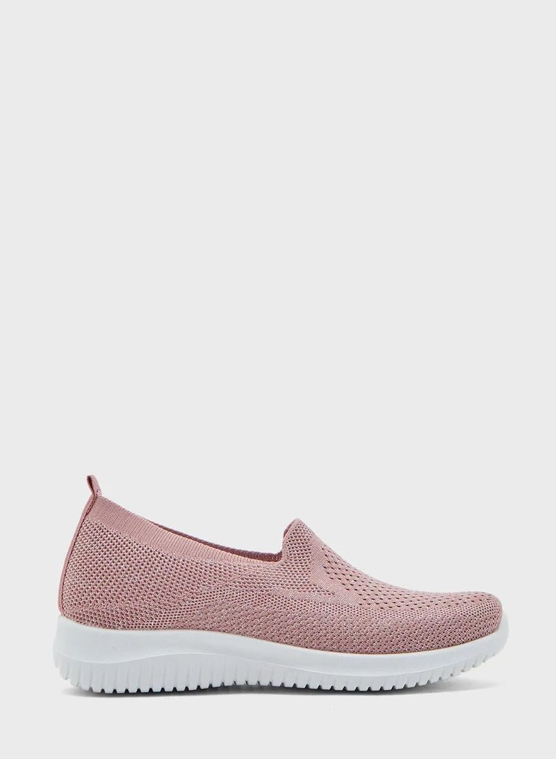 Ginger Knitted Pull On Comfort Walking Sneakers
