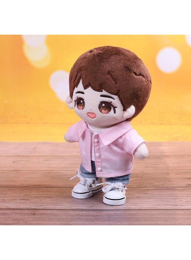 20cm Star Doll Corner Lanchuan Coffee Live Pink Shirt Shirt Cotton Doll Star Same Style Doll-Specifications:20CM-Color:20cm Xiao Zhan Pink Shirt 3-piece Set - Image 5