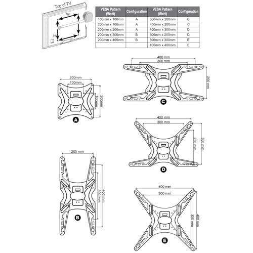 Gadget Wagon 32 to 55 Inch TV Wall Mount Gas Spring Up and Down Movement, Swivel & Tilt - Image 3