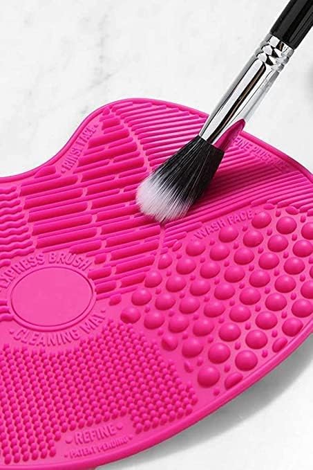 NIL JO NIL JO Silicone Makeup Brush Cleaning Mat Pad Makeup Brush Cleaner Glove Cosmetic Brush Cleaning Mat Portable Washing Tool Rosemulticolor - Image 3