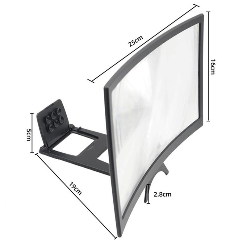 Curved Screen Magnifier With Adjustable Stand For Mobile Phones Eye Protection For Movies Gaming - Image 3
