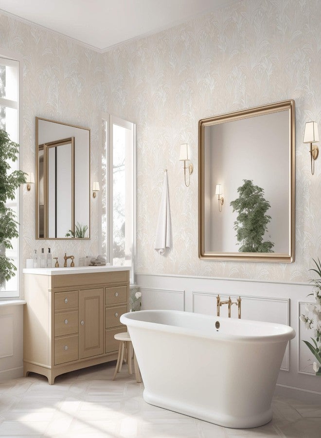 Dimoon 17.3" X 78.7" Peel and Stick Wallpaper Boho Contact Paper Vintage Beige Floral Neutral Papel Tapiz Waterproof Removable Self Adhesive Wall Paper for Bedroom Livingroom Cabinets Vinyl Roll - Image 5