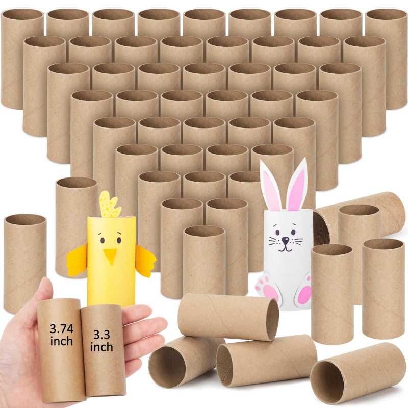 Henoyso Henoyso 100 Packs Cardboard Tubes for Craft 157 x 374 DIY Empty Toilet Paper Rolls Craft Cardboard Paper Round Tubes Gift Supplies for KidBrown 