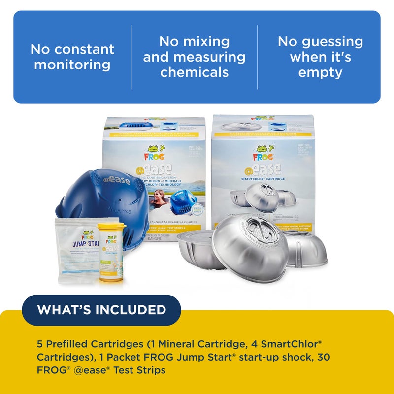 Frog نظام فلواتينغ FROG @Ease لحمامات السباحة - معقم حمام السباحة الذاتي التنظيم السريع والسهلة - نظام صيانة حمام السباحة مع المعادن المعقمة وتكنولوجيا SmartChlor - حزمة 4 أشهر - Image 3