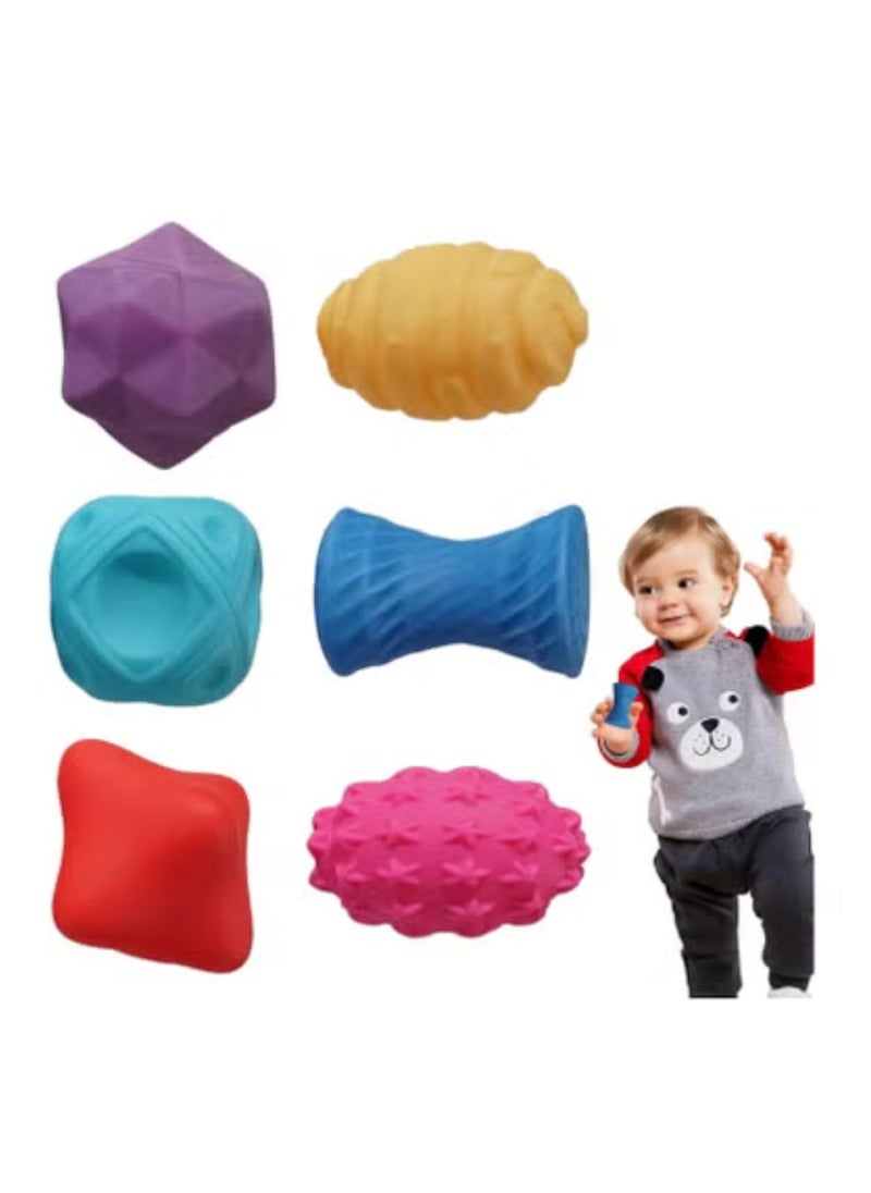 MUMS PLANET Soft Silicone Texture Educational Baby Bath Toy Balls for Early Learning for Babies and Toddlers to Develop Sensory Skills - Pack of 6, Baby Bath Toys, Pastel Colors by Mumz Planet - Bath Toys - Baby Toys - Kids Toys  - Image 1