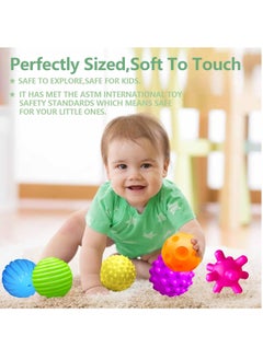 MUMS PLANET MUMS PLANET Baby Toys Soft Learning Toy Balls – 6-Pack Soft Baby Textured Balls – Early Learning & Education Toys & Baby Bath Toys – Bumpy Spiky Stress Balls for Activity & Massage – Soothing Pastel Colors  - Image 5