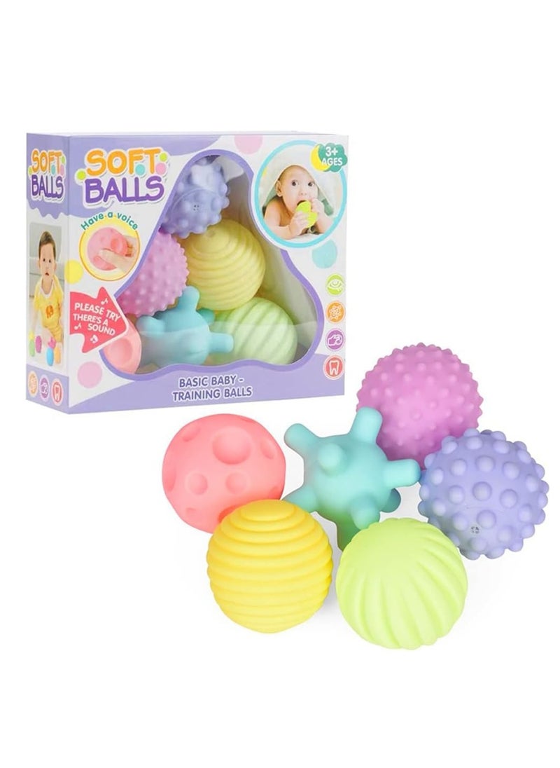 MUMS PLANET Soft Silicone Texture Educational Baby Bath Toy Balls for Early Learning for Babies and Toddlers to Develop Sensory Skills - Pack of 6, Baby Bath Toys, Pastel Colors by Mumz Planet - Bath Toys - Baby Toys - Kids Toys  - Image 2