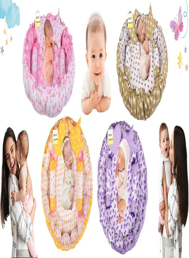 Kwitchy Baby Bed New Born Baby Reversible | Bedding Set | Carry | Cotton | Infants | Products All | Gift | Essentials (0-6 Months) (Orange Mixmatch) - Image 4