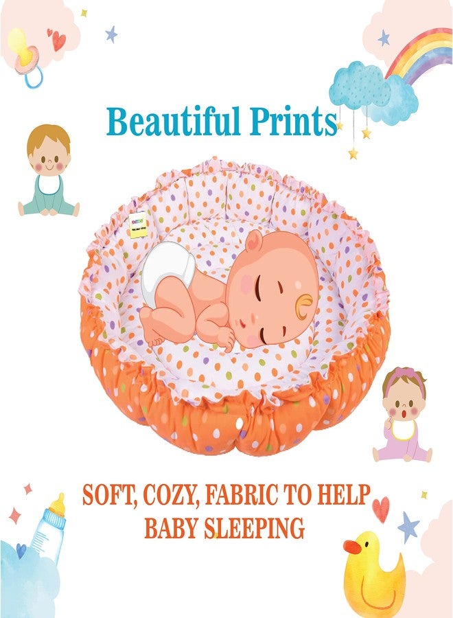 Kwitchy Baby Bed New Born Baby Reversible | Bedding Set | Carry | Cotton | Infants | Products All | Gift | Essentials (0-6 Months) (Orange Mixmatch) - Image 3