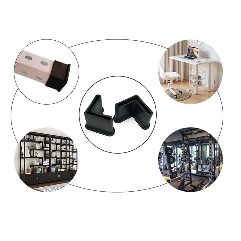 Quweiz 20Pcs L Shaped Rubber Angle Iron Caps, Furniture Rubber Leg Covers, Furniture Angle Iron Foot Pads, Black (1.57"" X 1.57"" / 40Mm X 40Mm) - Image 4