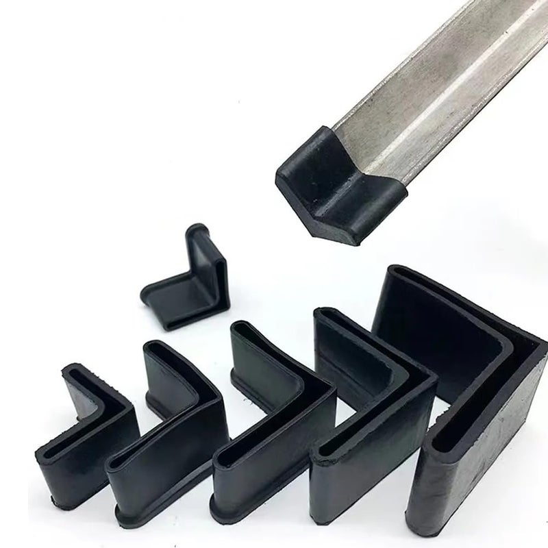 Quweiz 20Pcs L Shaped Rubber Angle Iron Caps, Furniture Rubber Leg Covers, Furniture Angle Iron Foot Pads, Black (1.57"" X 1.57"" / 40Mm X 40Mm) - Image 1