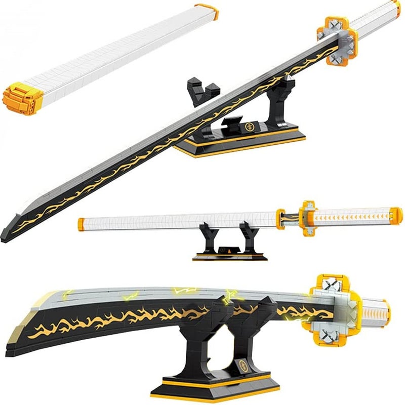 Kravkind 39inch for Sword Building BlockModel, Samurai Sword Set withScabbard and Stand, Best Gift for AnimeFans - Image 1