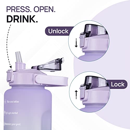 SKYTONE® Water Bottle For Office, Gym, Travel, Sports Leakproof 2 Liter Bottle With BPA-Free Plastic Included Silicone Pipe (Purple) (Purple) - Image 3