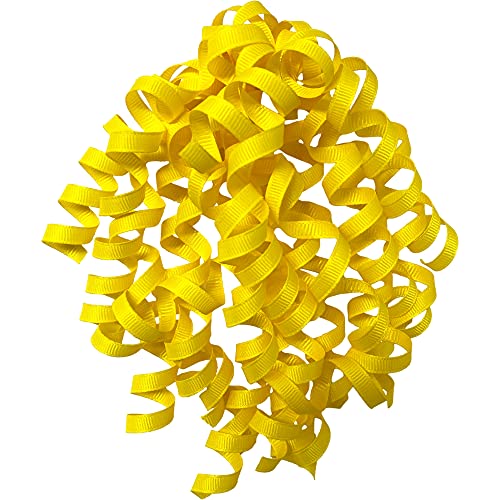 Jillson Roberts 6-Count Self-Adhesive Grosgrain Curly Bows Available in 15 Colors, Yellow - Image 1
