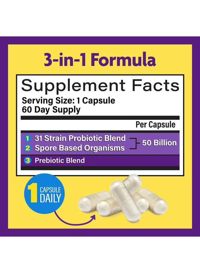 InnovixLabs Multi Strain Probiotics for Women & Men - Probiotic Supplement - 50 Billion CFU - Gut Health, Immune Support, Digestion, Lactobacillus Acidophilus, Prebiotics and Probiotics, 60 Capsules - Image 3