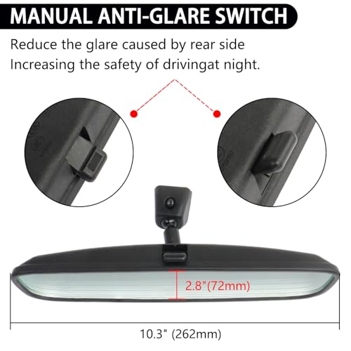 VKVXCLON Interior Rear View Mirror Compatible With Hyundai 11-23 Elantra,Sonata,Santa Fe,Tucson,Veloster,Kia 10-23 Forte,Optima,Forte5,Rio,K5,Sedona,Sportage Sorento,Soul,Day/Night Mirror 851013X100 - Image 5