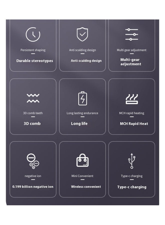 Beauenty Multifunctional three-in-one hot air comb, high-power straight hair comb, dry and wet hair comb, hairdressing comb - Image 4