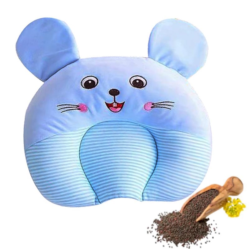 NME COLLECTION Mustard Seed Pillow for New Born Baby, Ideal for Round Head Shaping Pillow with Foam Cotton Cover for 0 to 12 Months Babies (Printed Seed Pillow) - Image 2