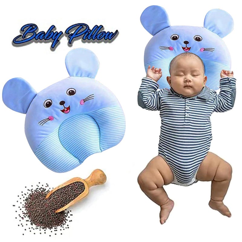 NME COLLECTION Mustard Seed Pillow for New Born Baby, Ideal for Round Head Shaping Pillow with Foam Cotton Cover for 0 to 12 Months Babies (Printed Seed Pillow) - Image 4