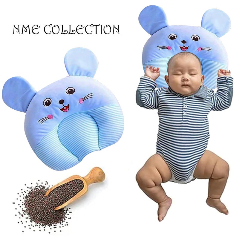 NME COLLECTION Mustard Seed Pillow for New Born Baby, Ideal for Round Head Shaping Pillow with Foam Cotton Cover for 0 to 12 Months Babies (Printed Seed Pillow) - Image 5