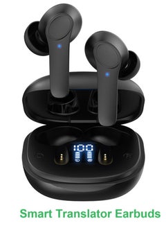 Professional Smart Translator Earbuds Bluetooth Headphones Wireless Headset Intelligent voice translation Earphones Binaural Simultaneous Translation 144 Languages Translation Black