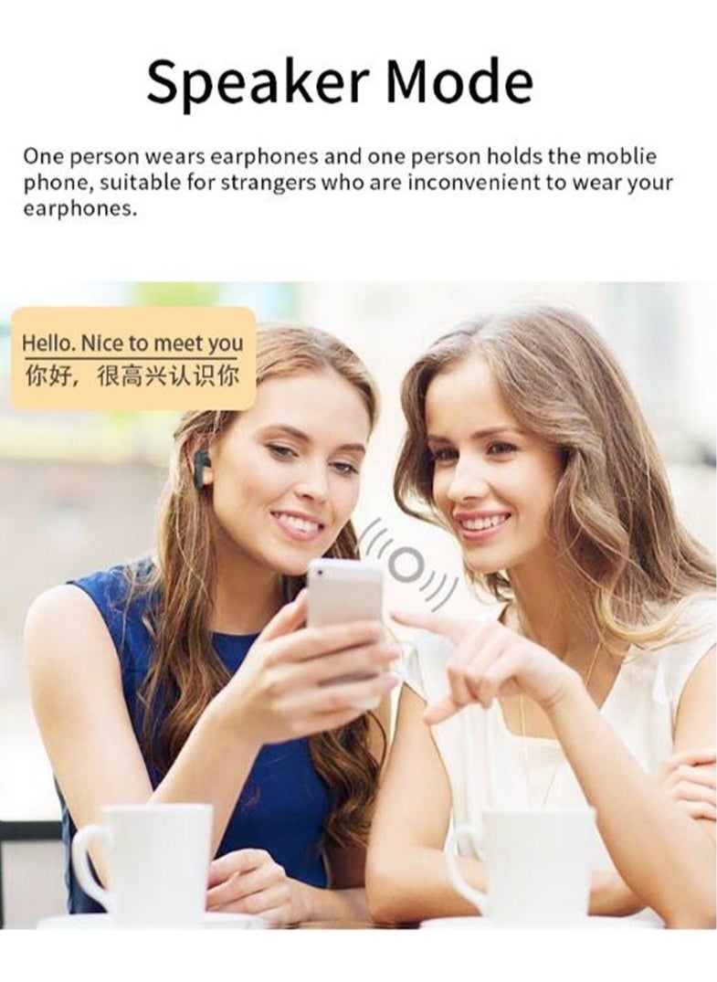 Generic - Professional Smart Translator Earbuds Bluetooth Headphones Wireless Headset Intelligent voice translation Earphones Binaural Simultaneous Translation 144 Languages Translation Black - Image 1
