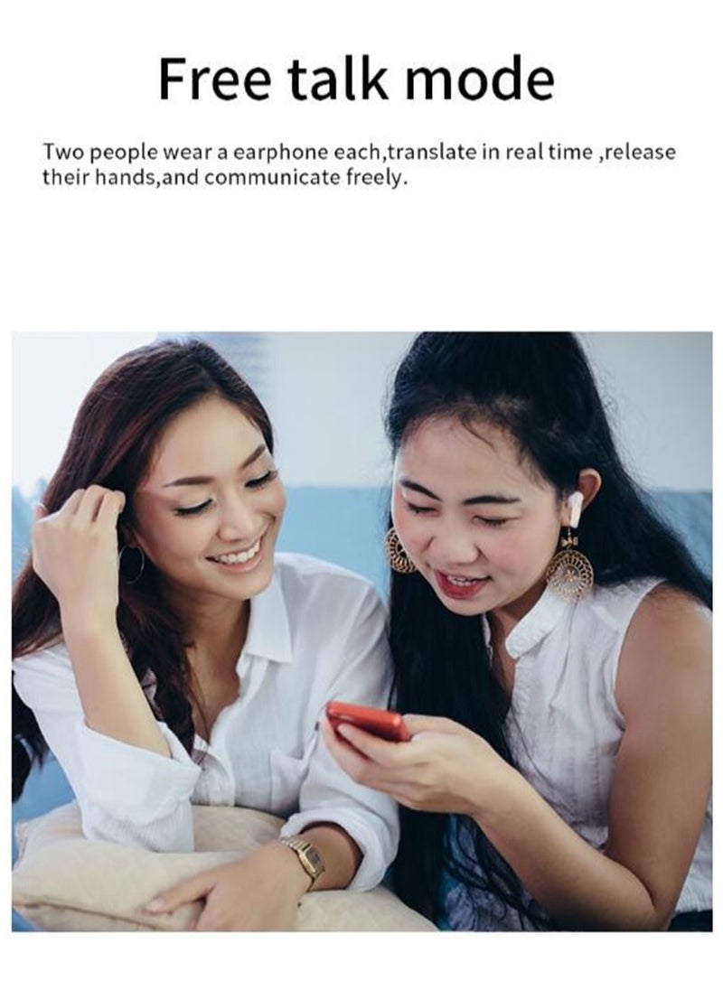 Generic - Professional Smart Translator Earbuds Bluetooth Headphones Wireless Headset Intelligent voice translation Earphones Binaural Simultaneous Translation 144 Languages Translation Black - Image 1