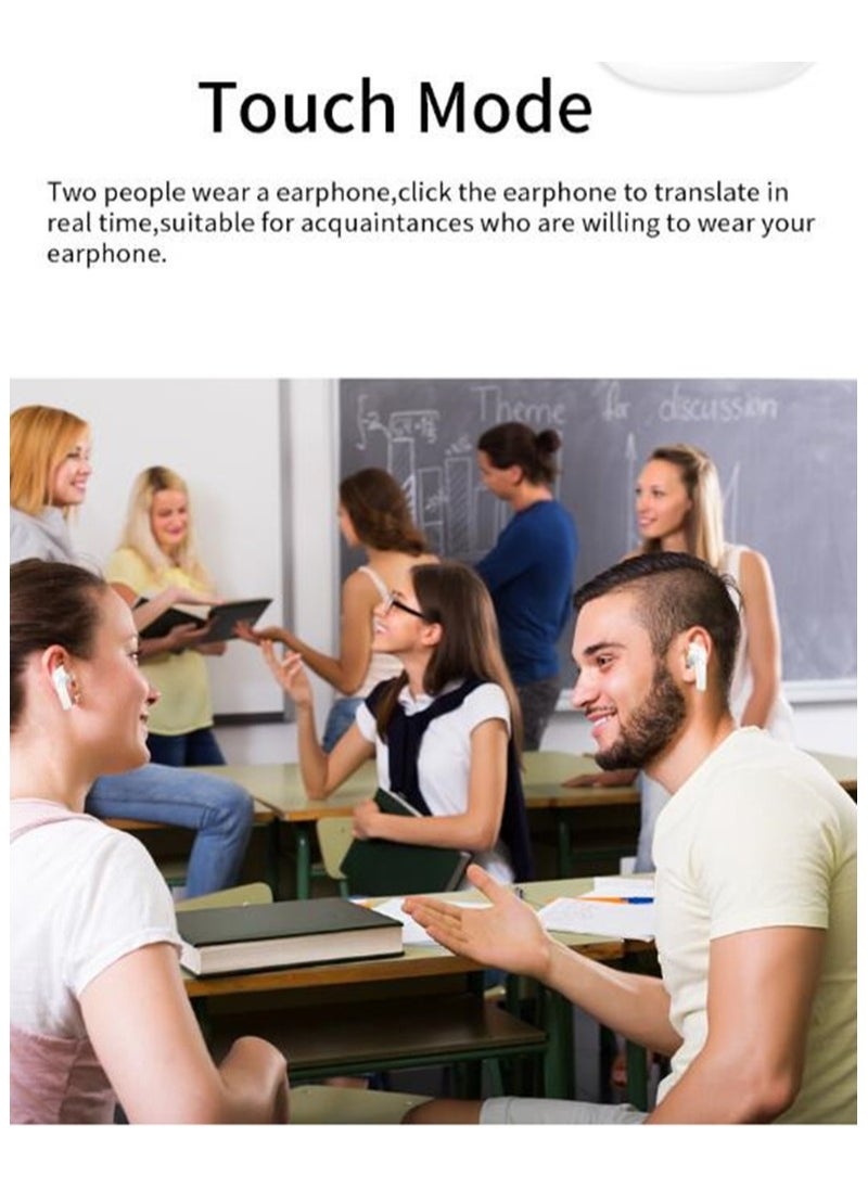 Generic - Professional Smart Translator Earbuds Bluetooth Headphones Wireless Headset Intelligent voice translation Earphones Binaural Simultaneous Translation 144 Languages Translation Black - Image 1