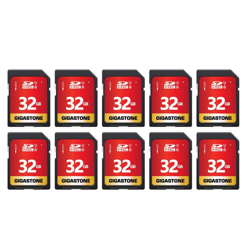 GIGASTONE 32GB SD Card 10Pack UHSI U1 Class 10 SDHC Memory Card HighSpeed Full HD Video Compatible with Digital Camera SPYPOINT TACTACAM WOSPORTS Trail Camera with 10 Mini Cases - Image 2