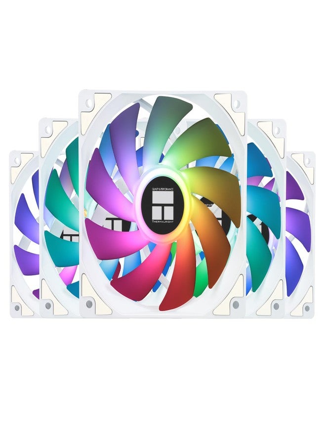 ثيرمالرايت مروحة وحدة المعالجة المركزية Thermalright TL-C12CW-S X5، مروحة تبريد العلبة ARGB مقاس 120 مم، كمبيوتر صامت PWM رباعي الدبابيس مع محمل S-FDB متضمن، تبريد يصل إلى 1550 دورة في الدقيقة (5 كميات) - Image 2