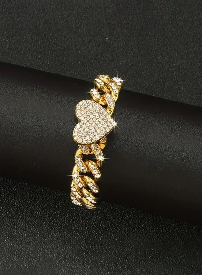 تايك تو سوار سلسلة ذهبي مُزين على شكل قلب