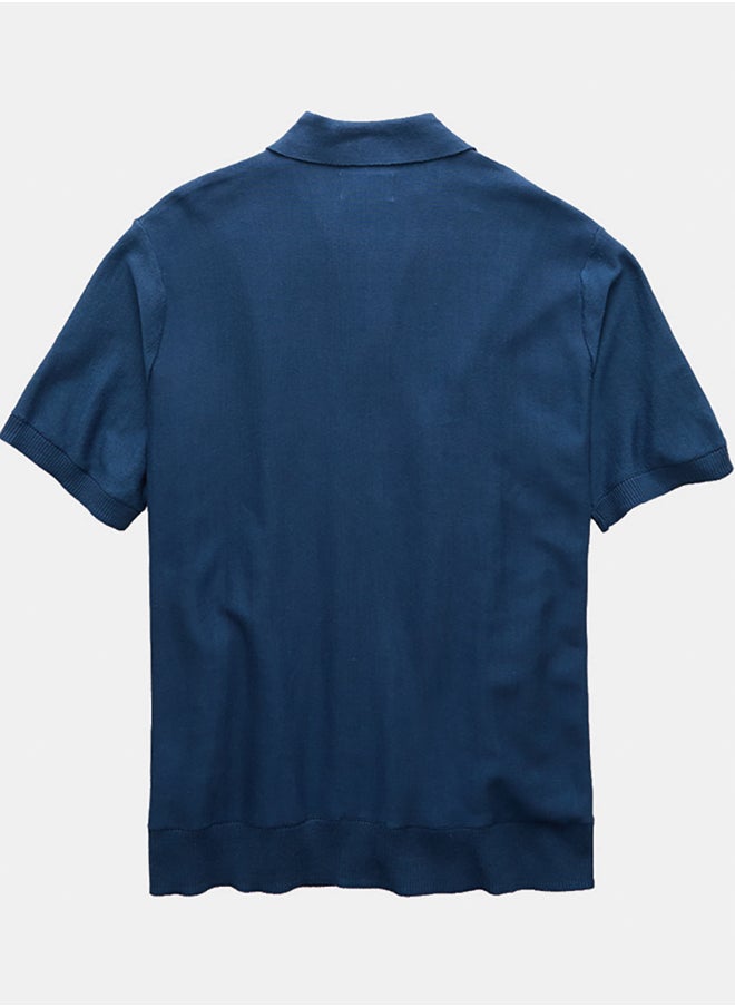 American Eagle - AE Button-Up Striped Sweater Polo - Image 1