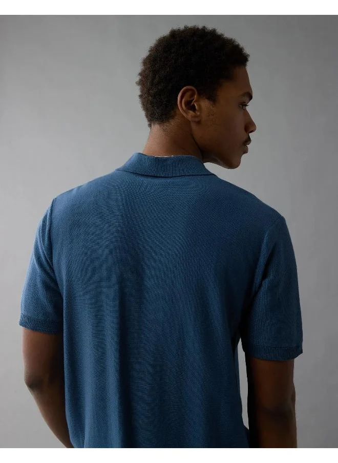 امريكان ايجل AE Button-Up Striped Sweater Polo