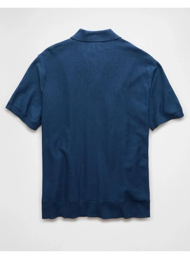 امريكان ايجل AE Button-Up Striped Sweater Polo