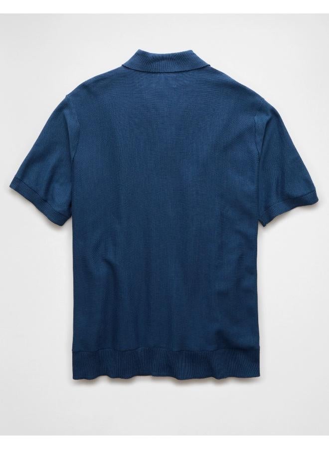 American Eagle AE Button-Up Striped Sweater Polo  - Image 2