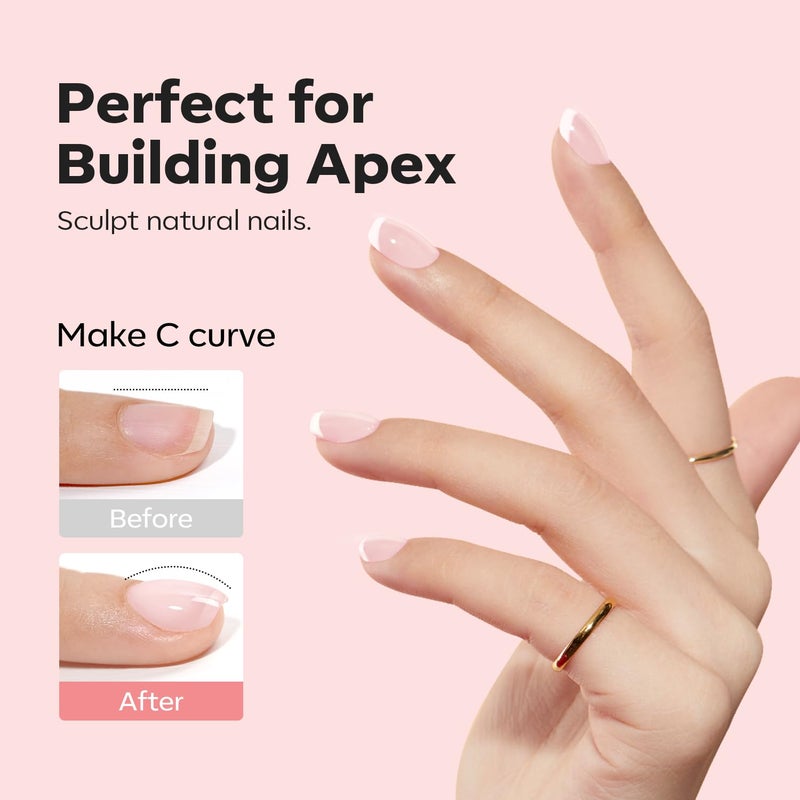 modelones Builder Nail Gel, 8-in-One Barely Pink Builder, Sheer Pink Rubber Base Gel Polish, LED Lamp Cured Color Base Hardener Strengthener Apex Building Extension for Girls DIY Salon Home - Image 5