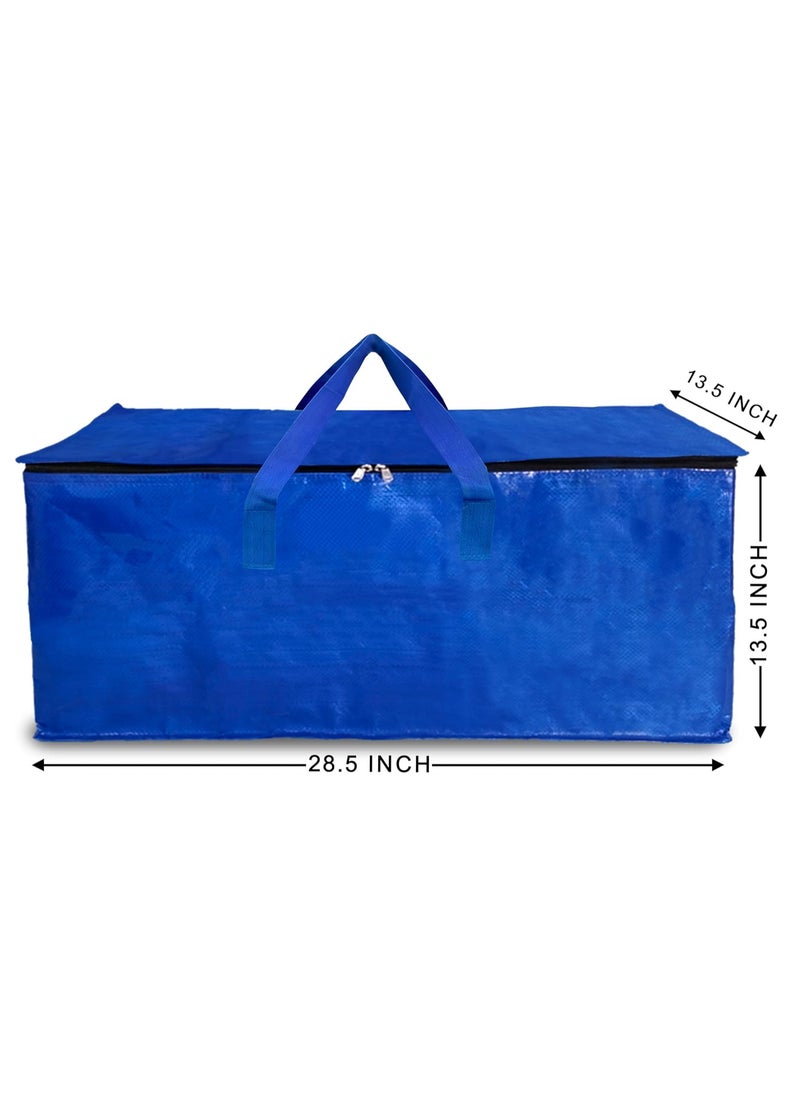 shalimar Shalimar Large Capacity Travel Bag Storage Bag Movein Bag Duffel Bag - Strong Durable Foldable & Water Resistant - Pack of 2 - Blue - 62 L x 30 W x 35 H  - Image 2