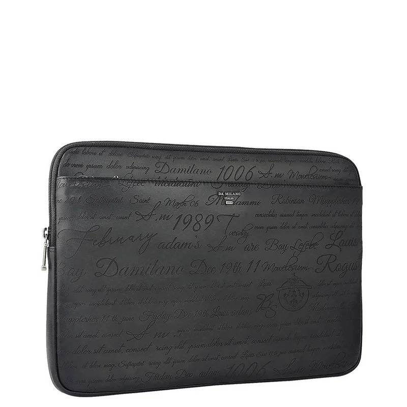 Da Milano grey Signato Leather Laptop Sleeve - Grey  | Best Price UAE