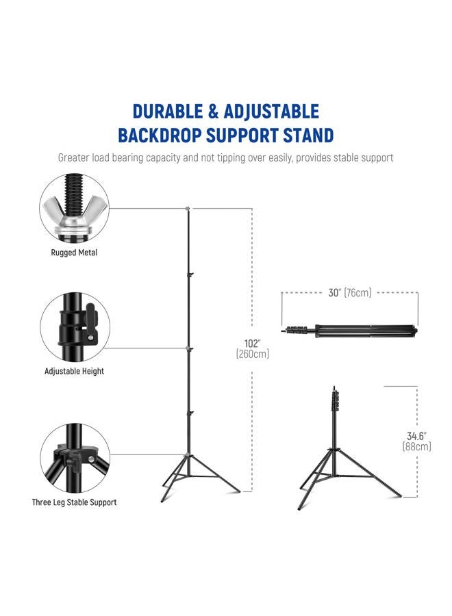 Neewer 8.5x10ft Adjustable Backdrop Stand Kit, Photography Background Support System with 4 Crossbars, 6 Spring Clamps, 6 Backdrop Clips, 2 Sandbags, and Carrying Bag for Photo Video Party Ceremony - Image 3