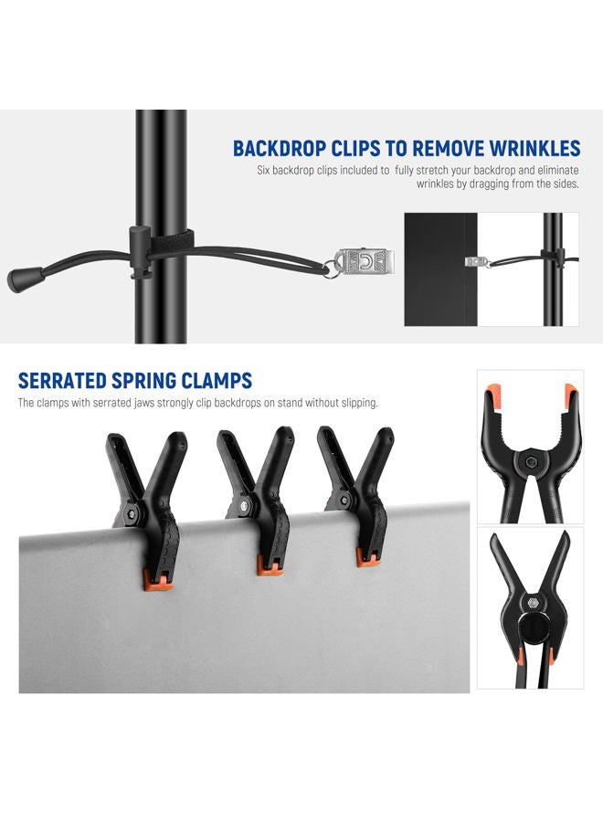Neewer 8.5x10ft Adjustable Backdrop Stand Kit, Photography Background Support System with 4 Crossbars, 6 Spring Clamps, 6 Backdrop Clips, 2 Sandbags, and Carrying Bag for Photo Video Party Ceremony - Image 2